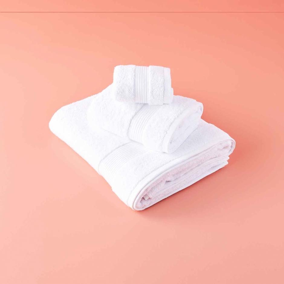 %100 Pamuk Premium 3′lü Havlu Seti Beyaz (30x50 cm)