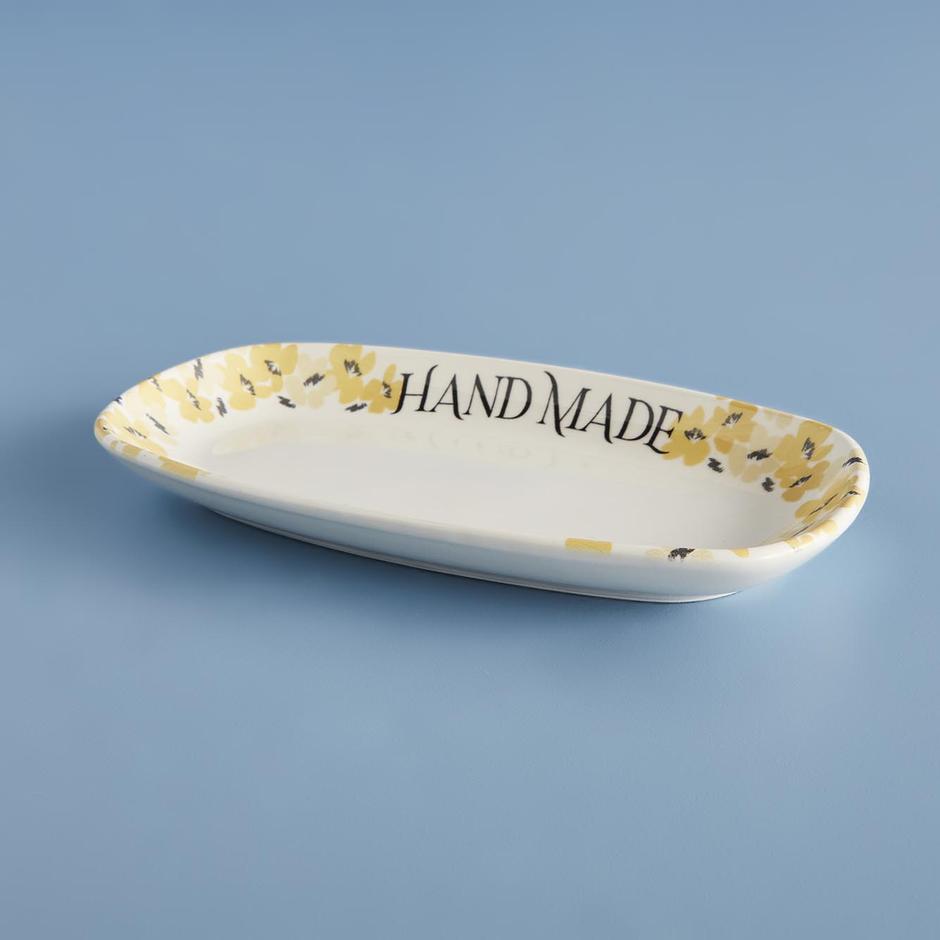 Isadora Stoneware Küçük Kayık Sunum Tabağı Sarı (21 cm)