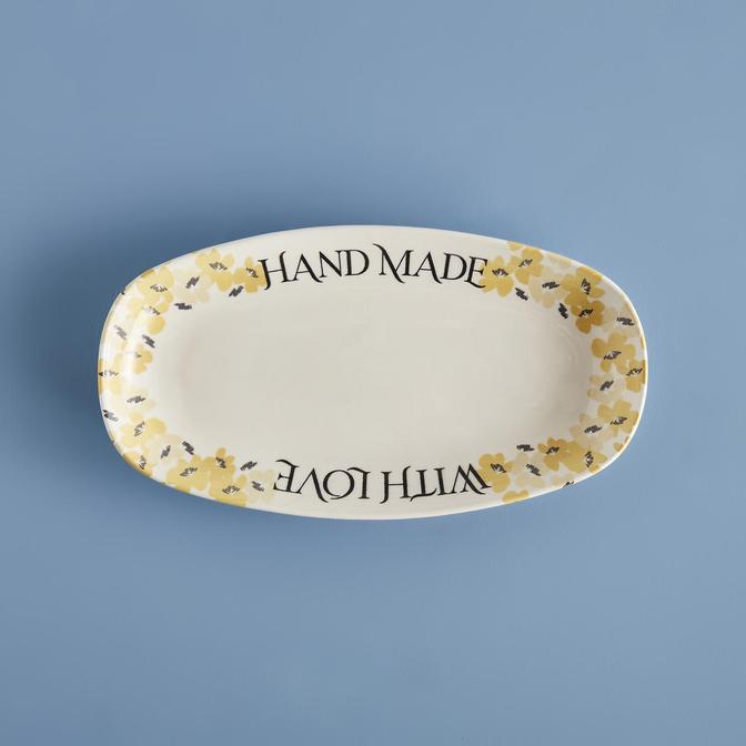 Isadora Stoneware Büyük Kayık Sunum Tabağı Sarı (26 cm)