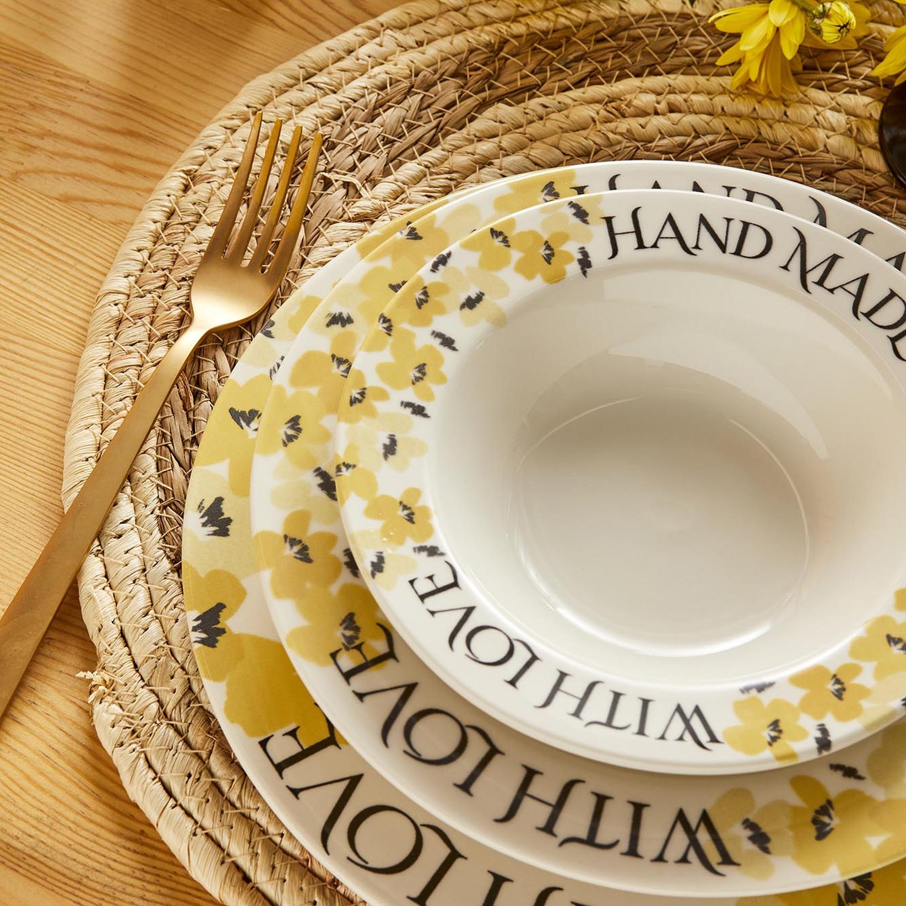 Isadora Stoneware Yemek Tabağı Sarı (22 cm)