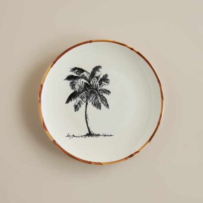 Palm Bamboo Stoneware Pasta Tabağı Beyaz (21 cm)