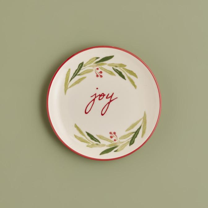 Joy Seramik Pasta Tabağı Kırmızı-Yeşil (20 cm)