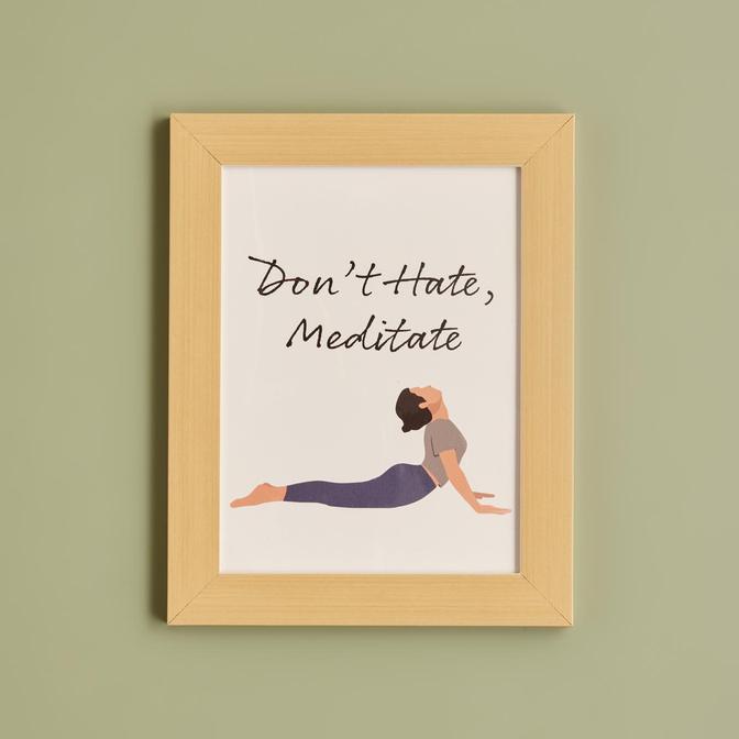 Yoga Meditate Çerçeve Naturel (18x24 cm)