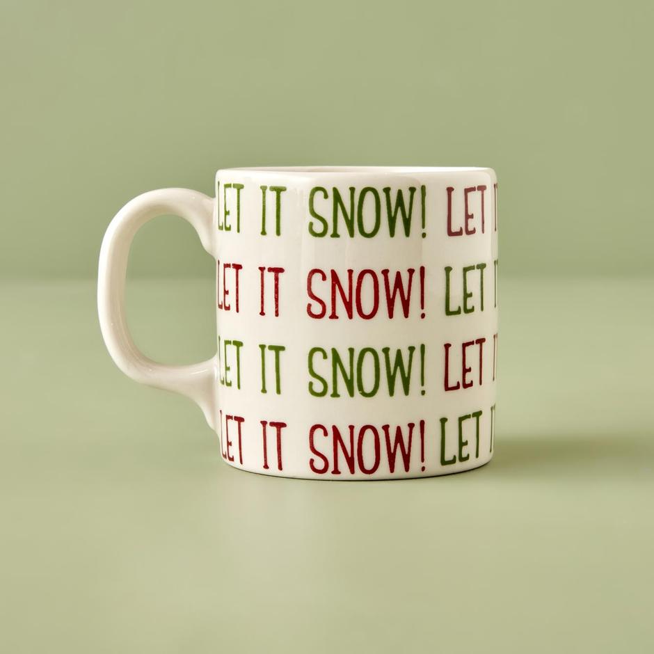 Let It Snow Porselen Kupa Kırmızı-Yeşil (390 cc)