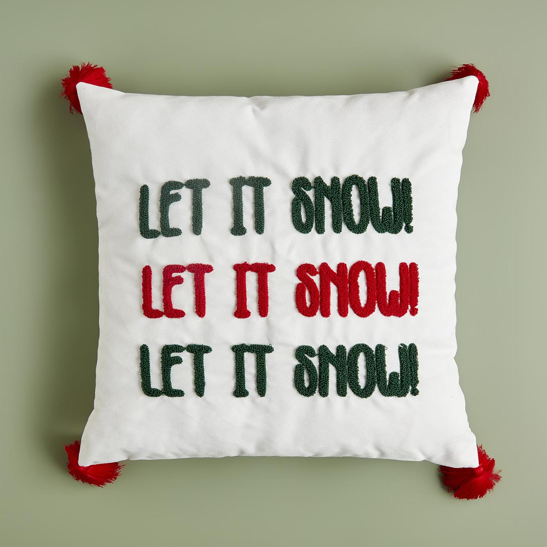Let It Snow Kırlent Beyaz (43x43 cm)