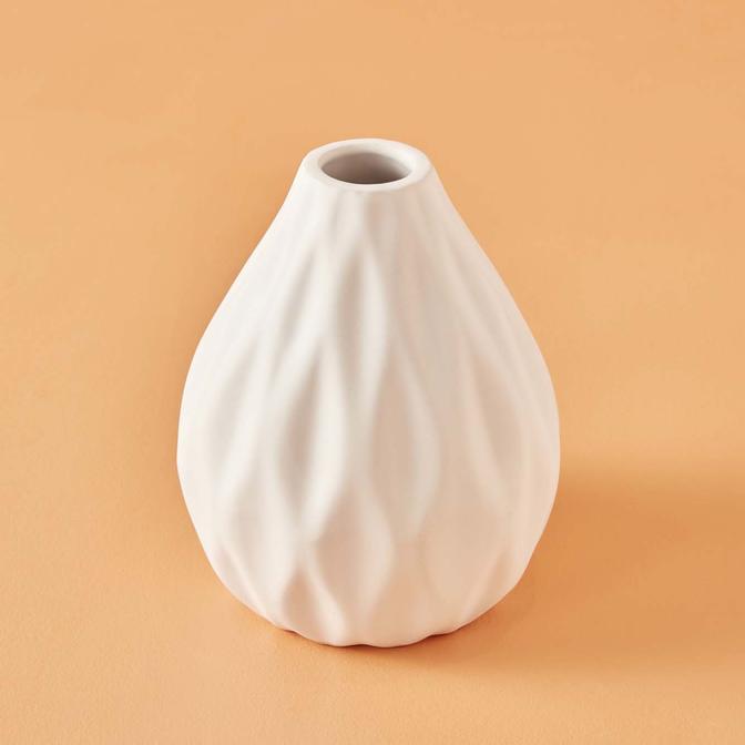 Wilma Stoneware Vazo Beyaz (15 cm)