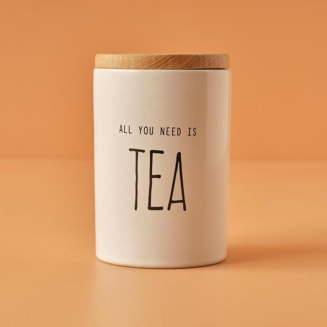 Tea Stoneware Saklama Kabı Beyaz (14,5x9,5 cm)